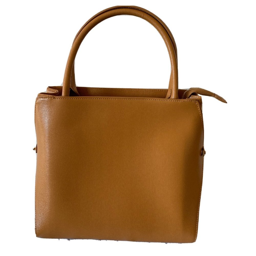 TUSCANY LEATHER brown epi leather tote, detachable strap, made in Italy, NWOT